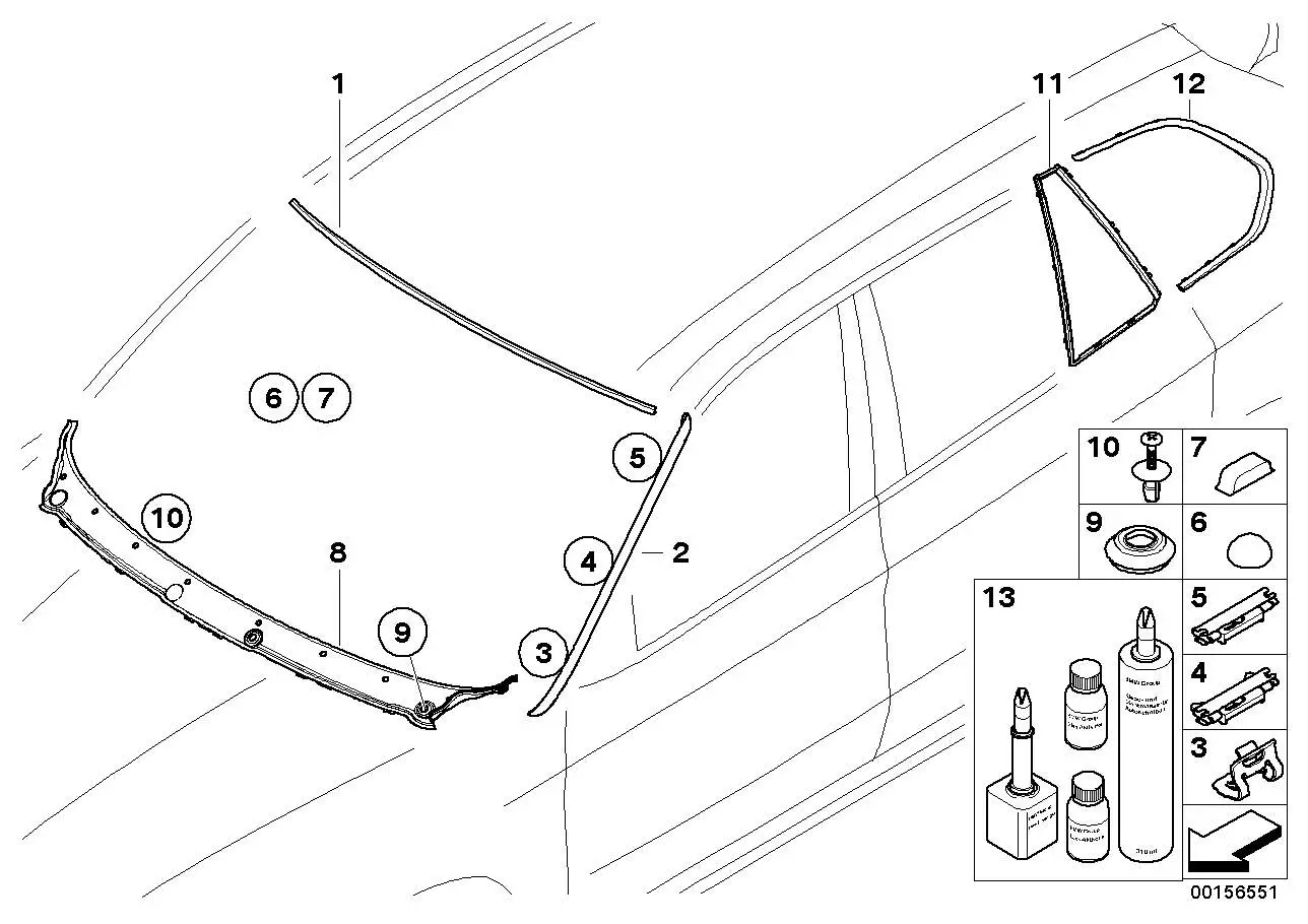 BMW Abdeckung Frontscheibe oben E70 51317157681 - X5 E70