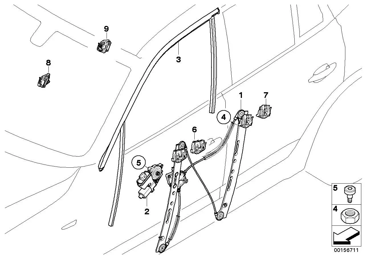 BMW Fensterheber ohne Motor vorne rechts E83 51333448250