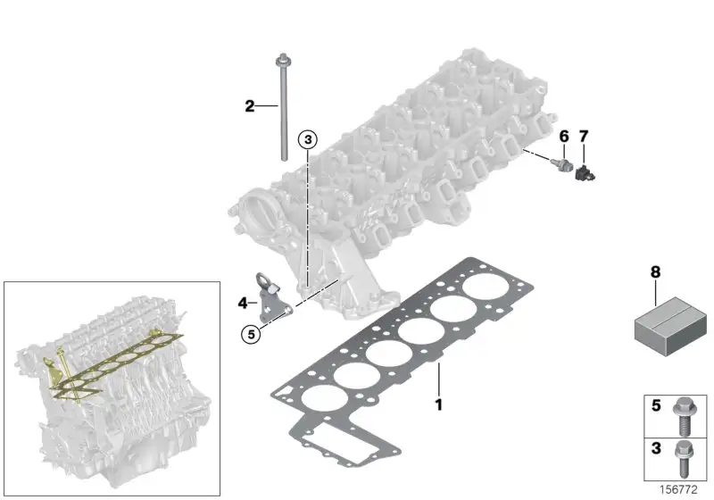 BMW Zylinderschraube mit Scheibe E38 E39 E46 E53 E60 E61 E63 E64
