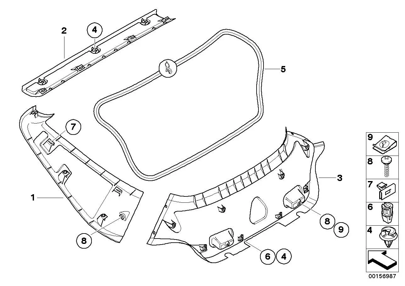 BMW Verkleidung Heckklappe rechts E86 51473421582 - Bildposition