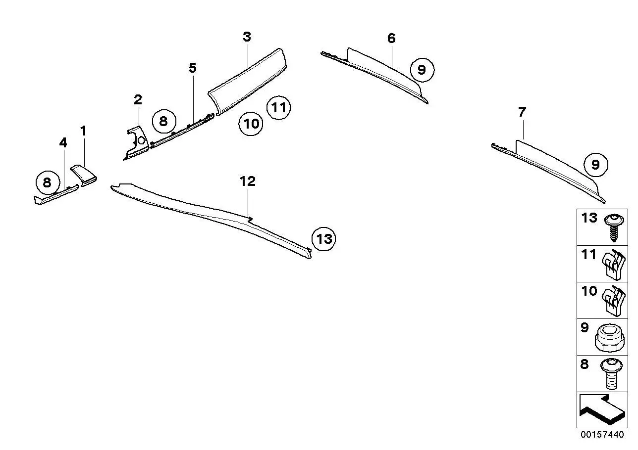 BMW Dekorleiste Alu I-Tafel rechts 51456956855 - Bildposition 02