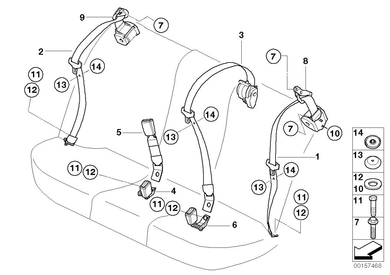 BMW Untergurt hinten links E39 72118176519 - Bildposition 06