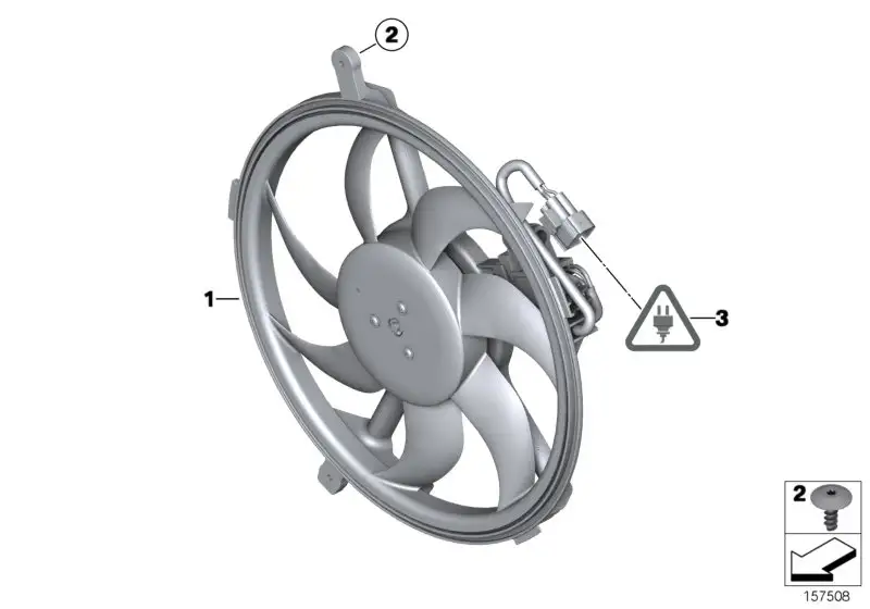BMW Lüfterzarge mit Lüfter R55 R56 R60 R61 17427535100 - MINI R56