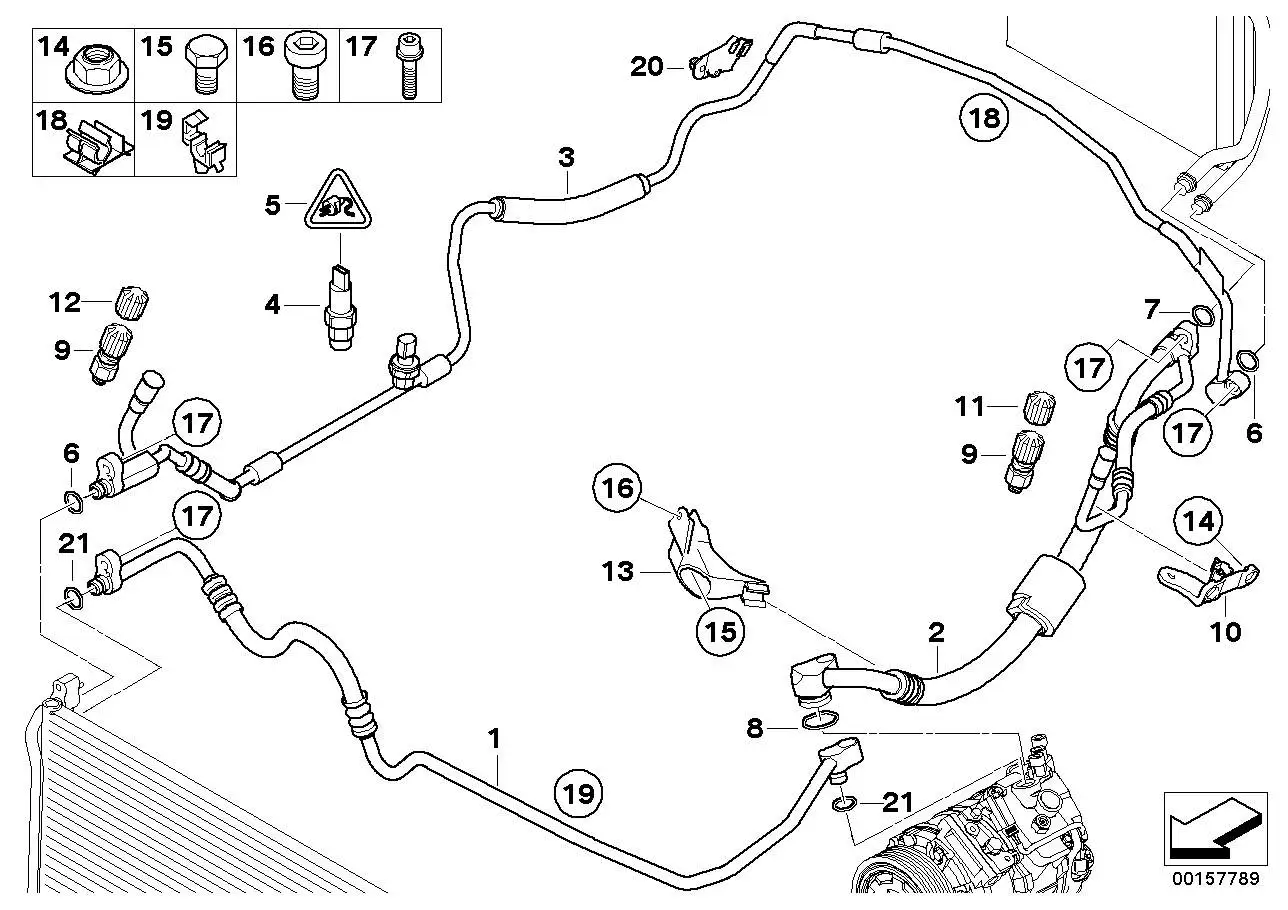 BMW Druckleitung Kompressor-Kondensator E82 E88 E90 E91 E92 E93 6