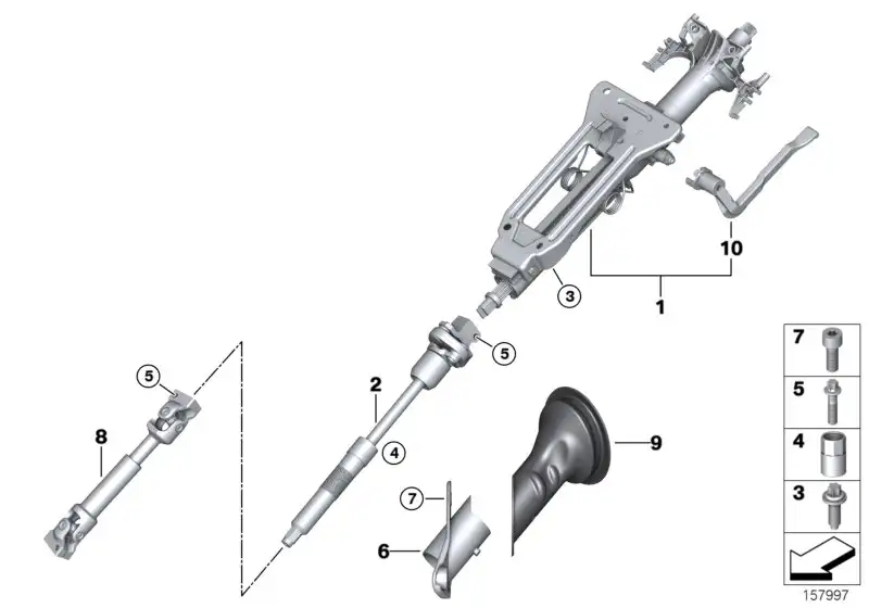 BMW Lenkspindel unten E70 E71 E72 F15 F16 F85 F86 32306774110