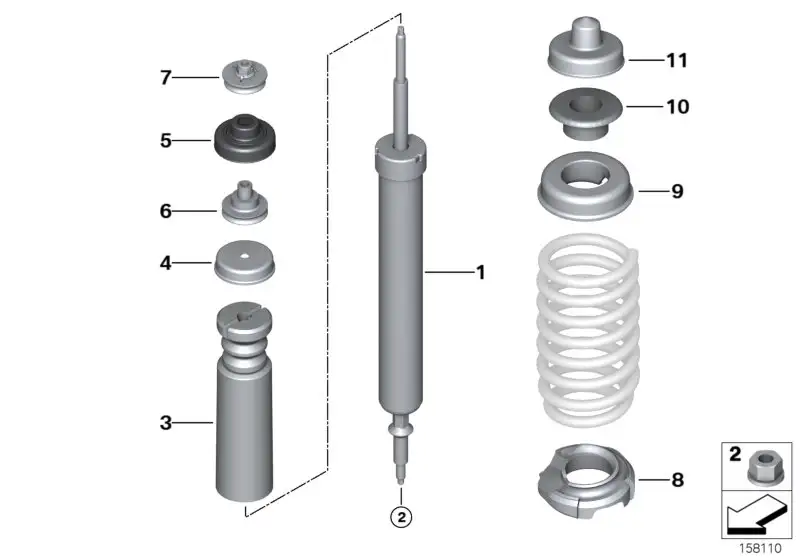 BMW Stossdämpfer hinten E90 E91 E92 33526796157 - 3er E90, 3er E9
