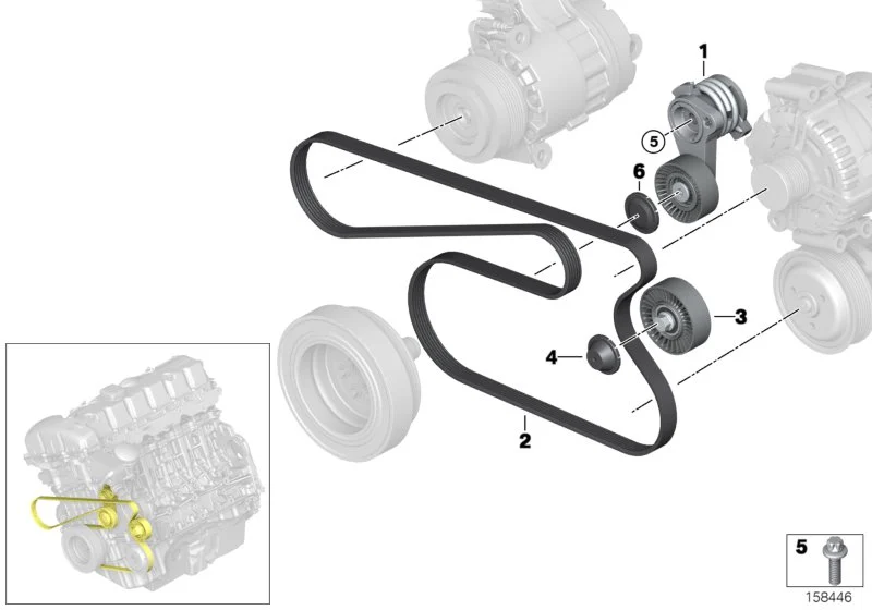 BMW Keilrippenriemen E81 E82 E85 E86 E87 E88 E89 E90 E91 E92 E93 11287628651