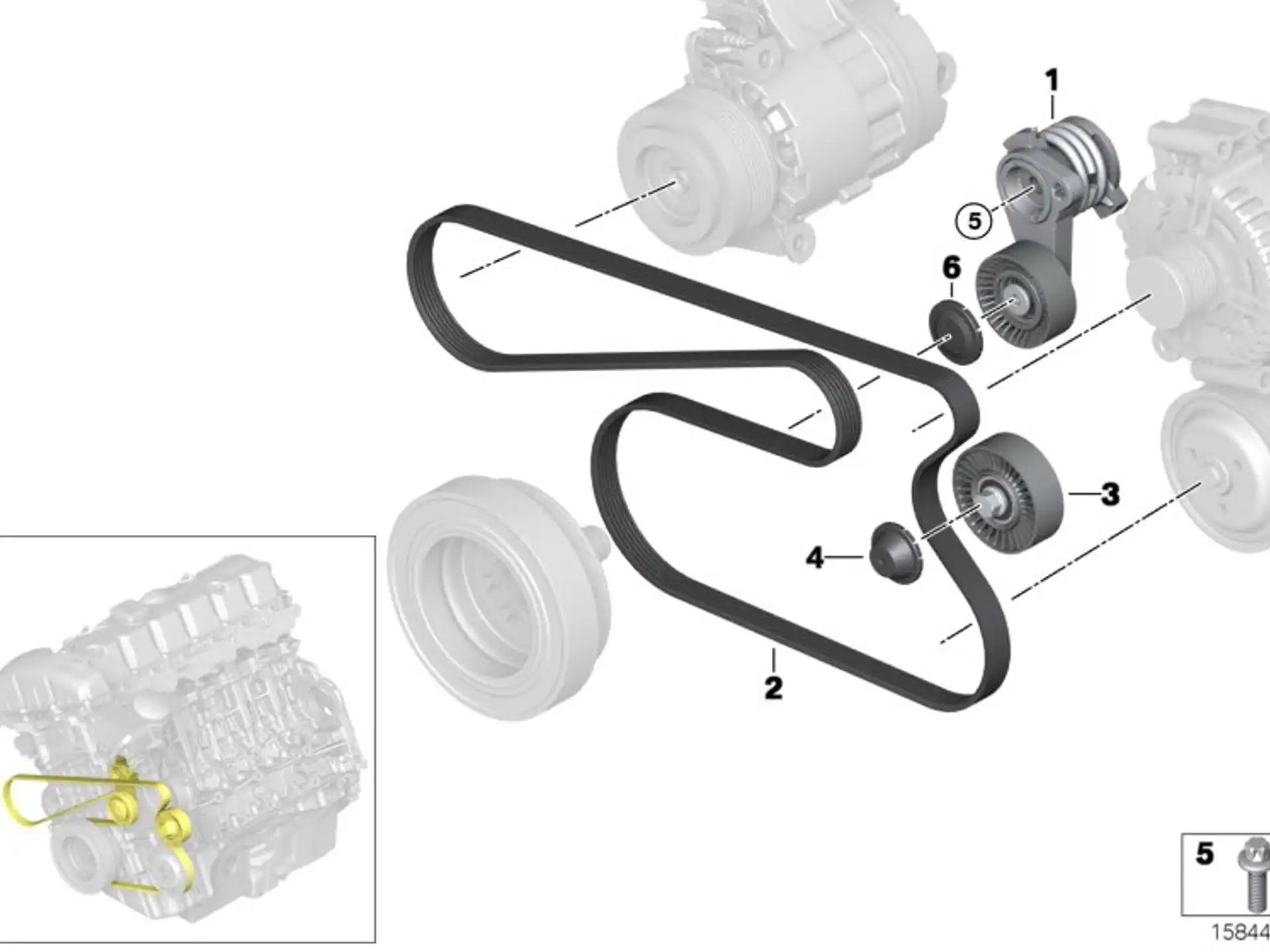 BMW Keilrippenriemen E81 E82 E85 E86 E87 E88 E89 E90 E91 E92 E93 11287628651