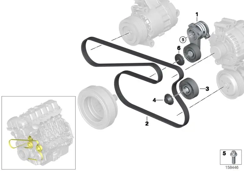 BMW Keilrippenriemen E81 E82 E85 E86 E87 E88 E89 E90 E91 E92 E93