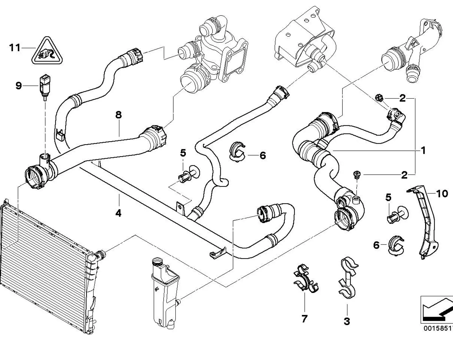 BMW Wasserschlauch Vorlauf/Wärmetauscher E46 17127520668