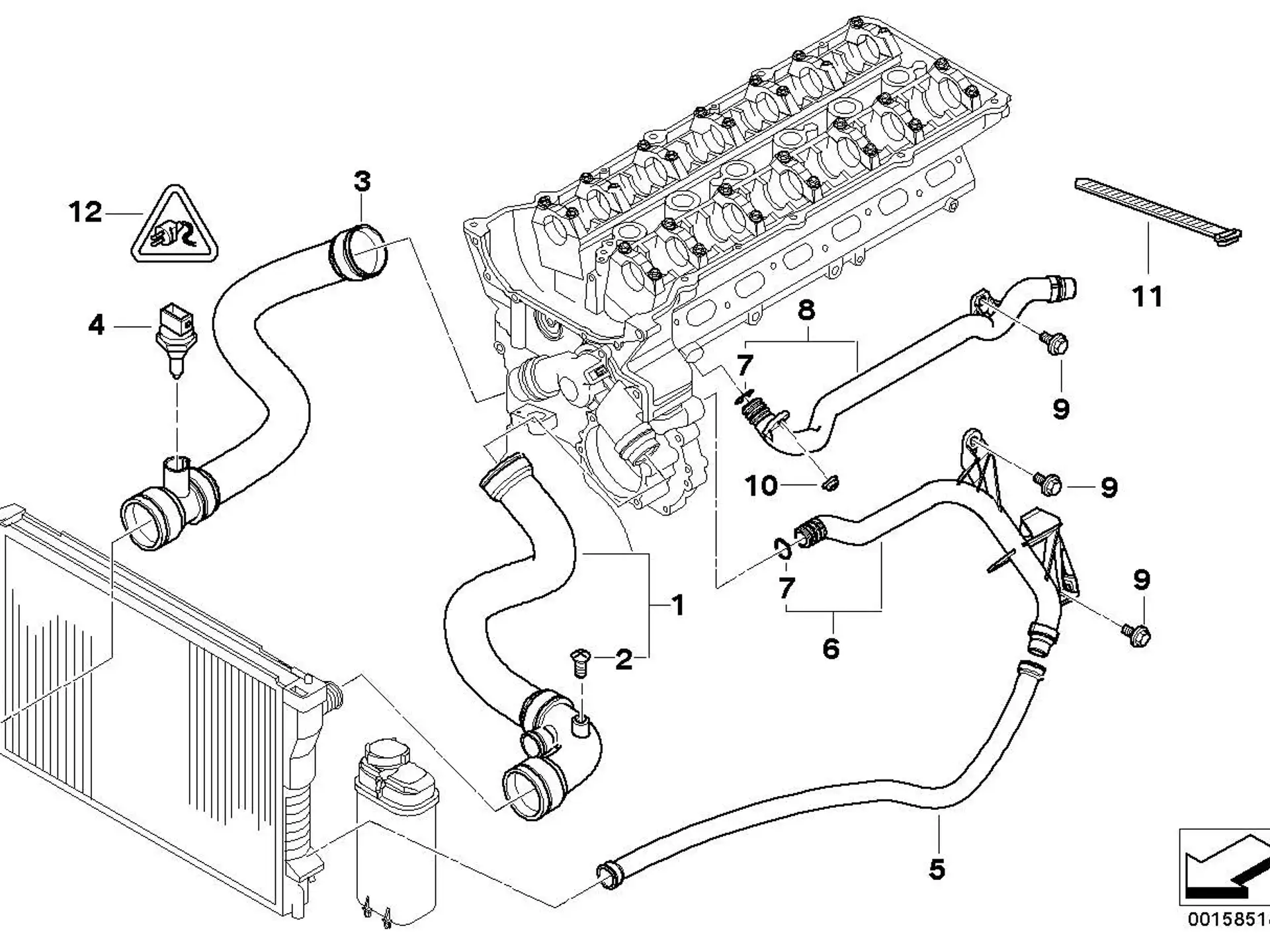 BMW Wasserschlauch E46 17127510952