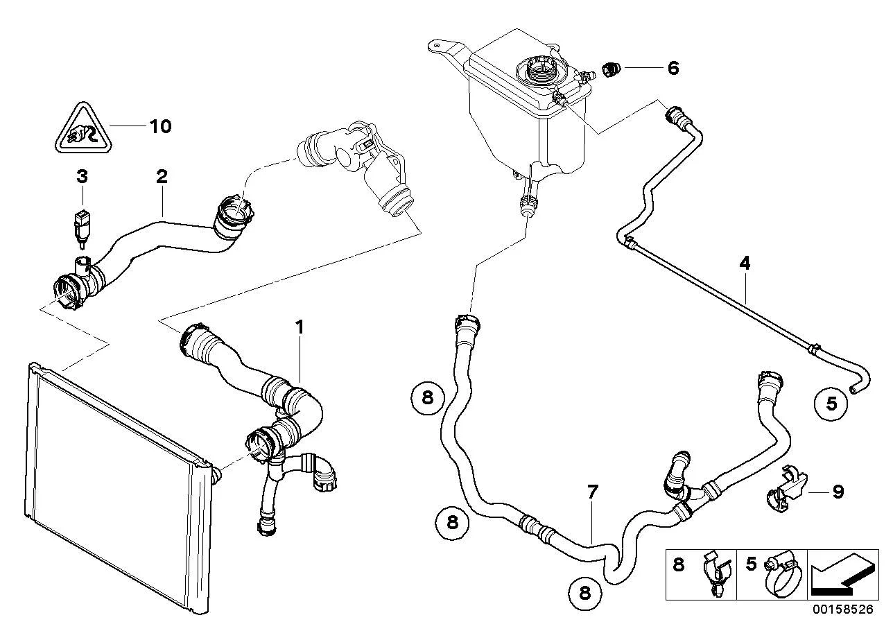 BMW Schlauchhalter E60 E61 E63 E64 E65 E66 E82 E88 E89 E90 E91 E92 E93 F01 F02 I01 17127533721