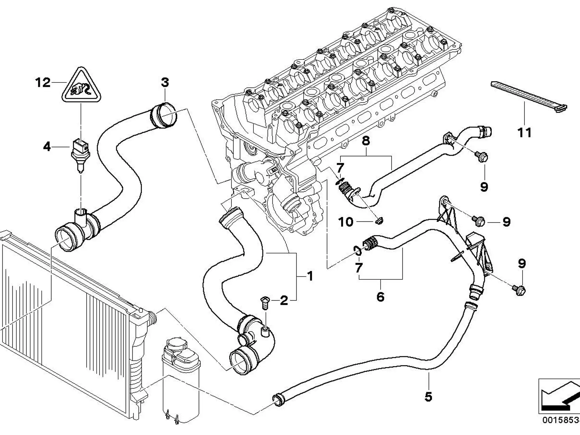 BMW Heizungsvorlaufrohr E38 E39 E46 E53 E83 E85 11531705210