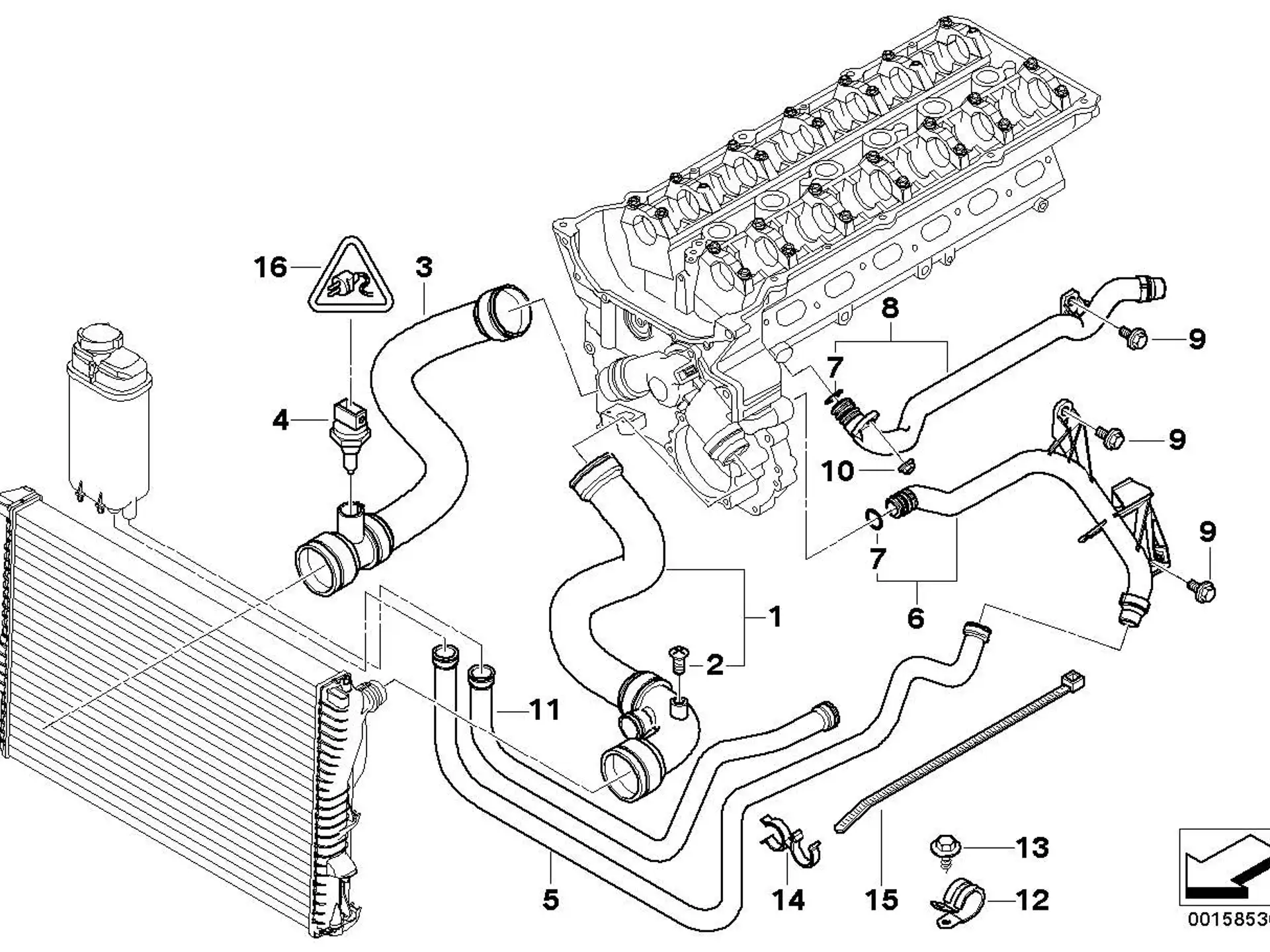 BMW Wasserschlauch E38 E39 11531438632