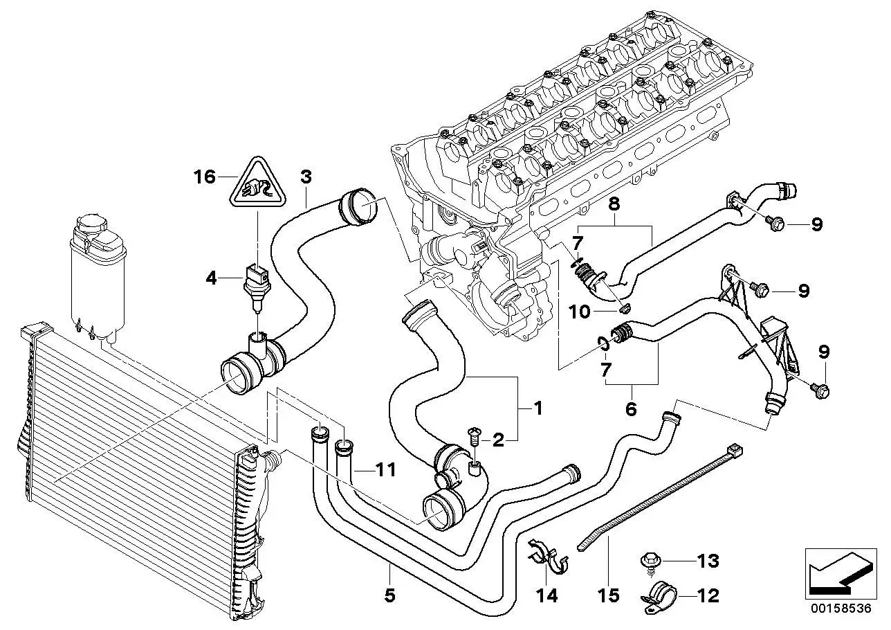 BMW Wasserrohr E38 E39 E46 E85 11537502525 - 3er E46, 5er E39, 7e