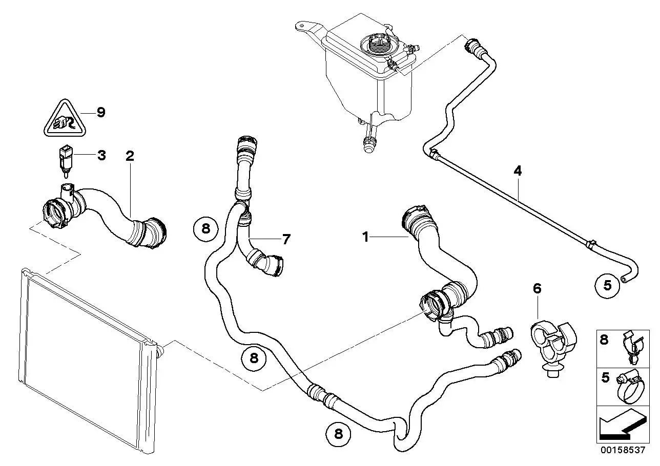 BMW Vorlaufschlauch E60 E61 E63 E64 17127521777