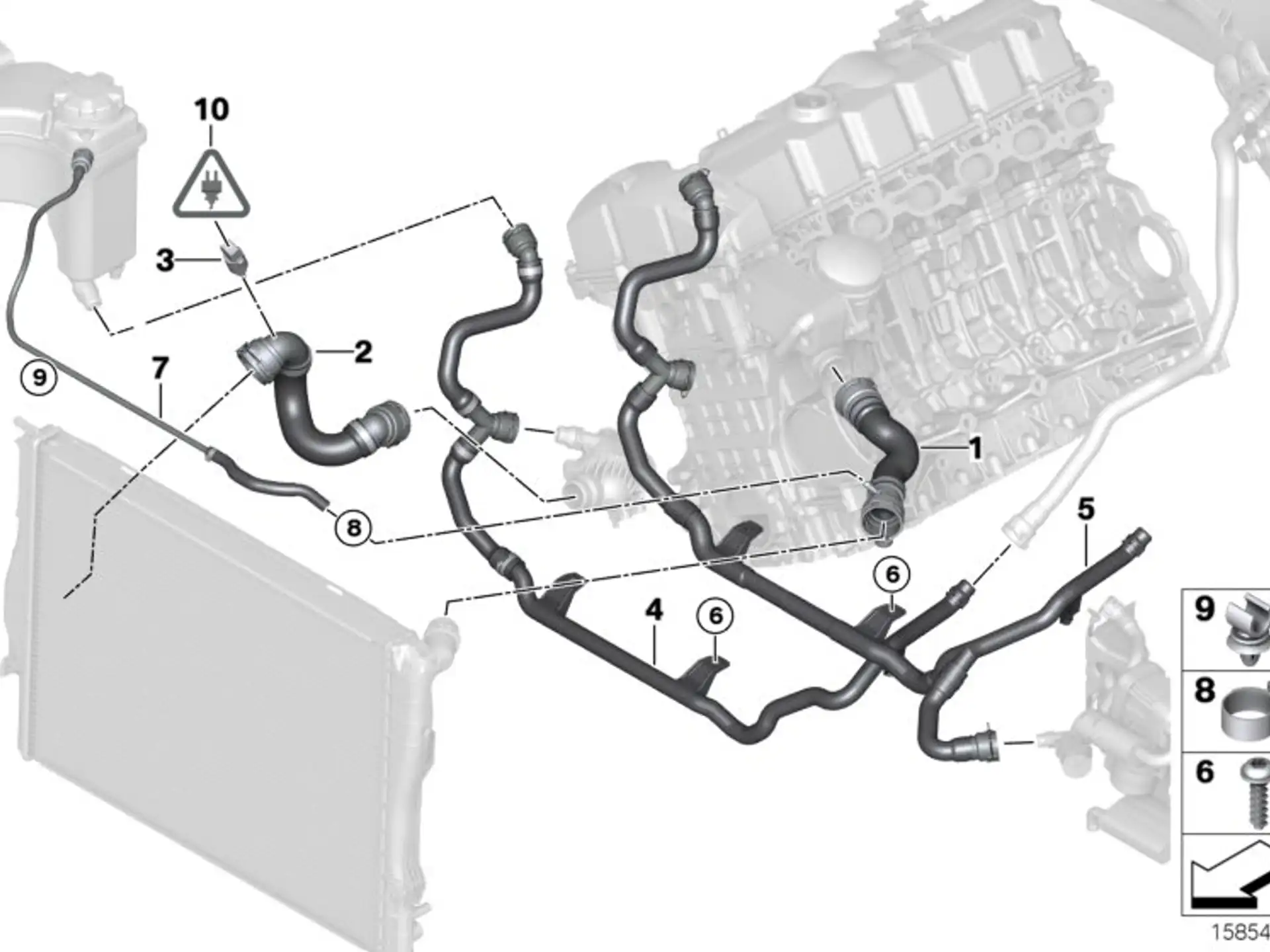BMW Entlüftungsleitung Kühler oben E81 E82 E84 E87 E88 E90 E91 E92 E93 17127618510
