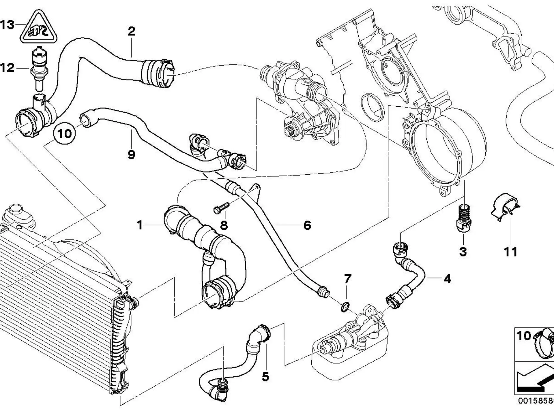 BMW Wasserschlauch E38 E39 11537505228