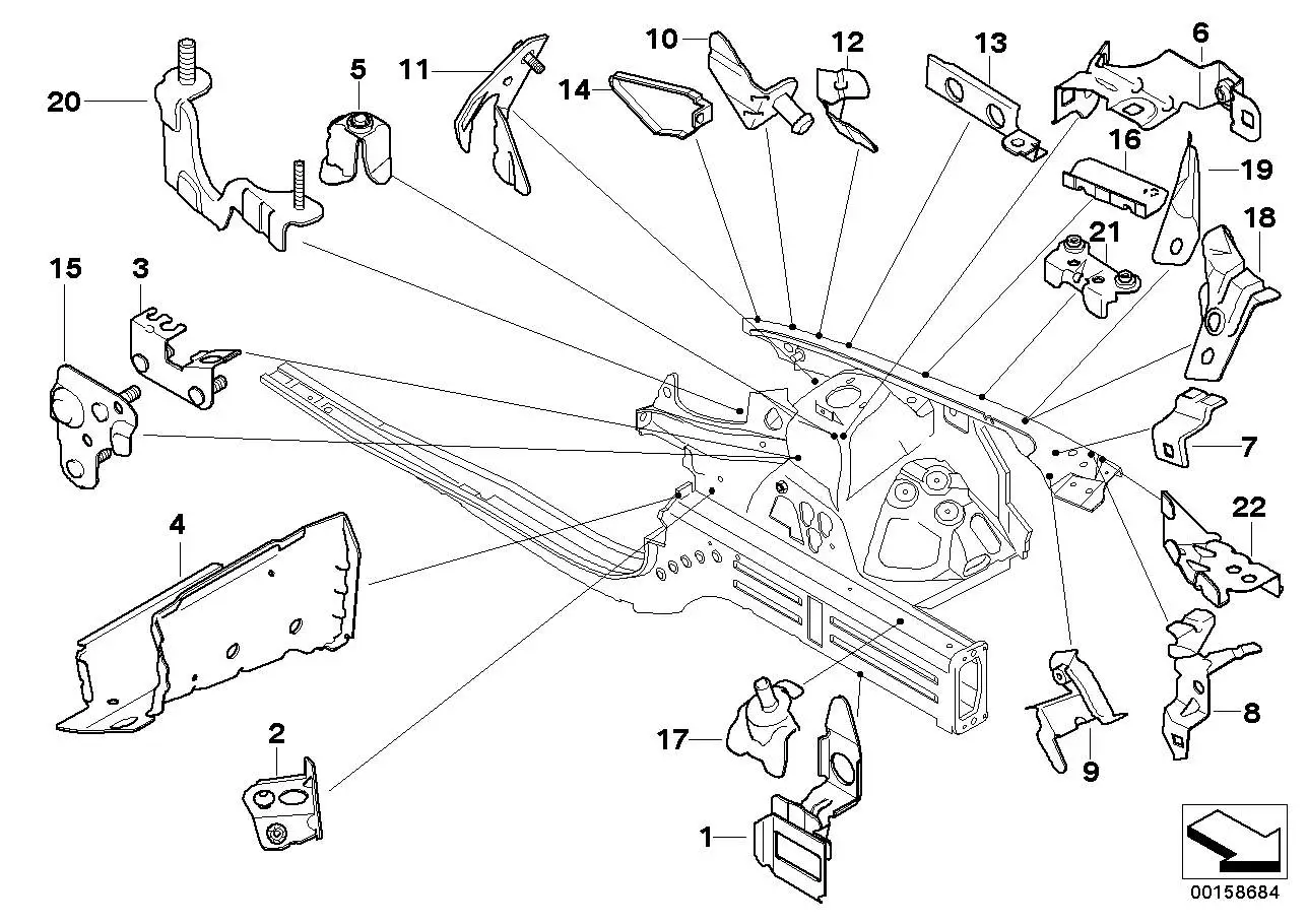 BMW Halter Seitenwand vorne E81 E82 E87 E88 41127152262 - Bildpos