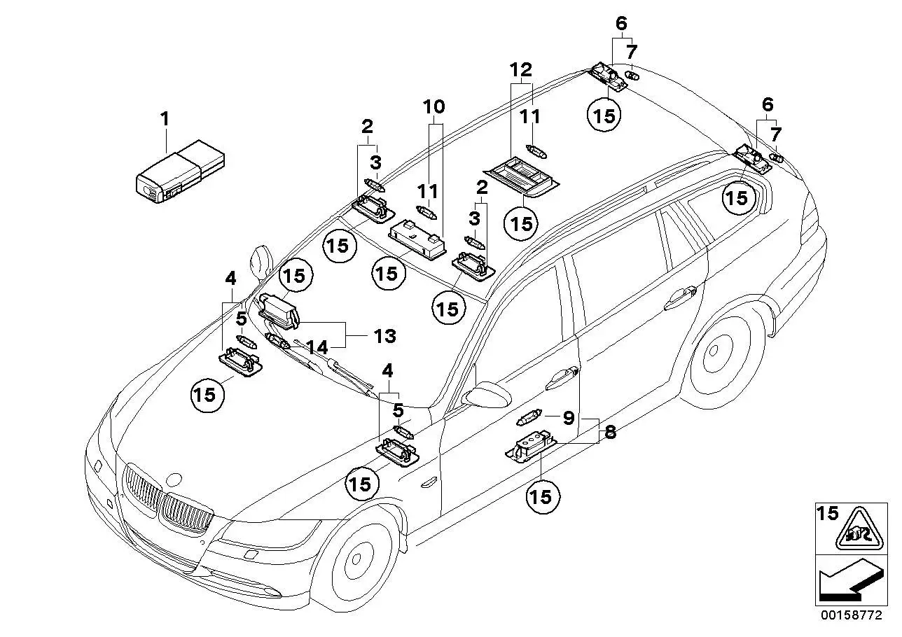 BMW Spiegelleuchte E71 E72 E84 E90 E91 E92 F25 F26 63316962014 -