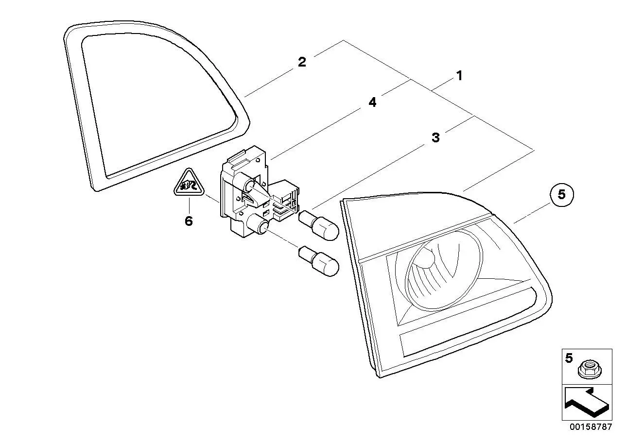 BMW Dichtung Heckleuchte Heckklappe E61 63126941465