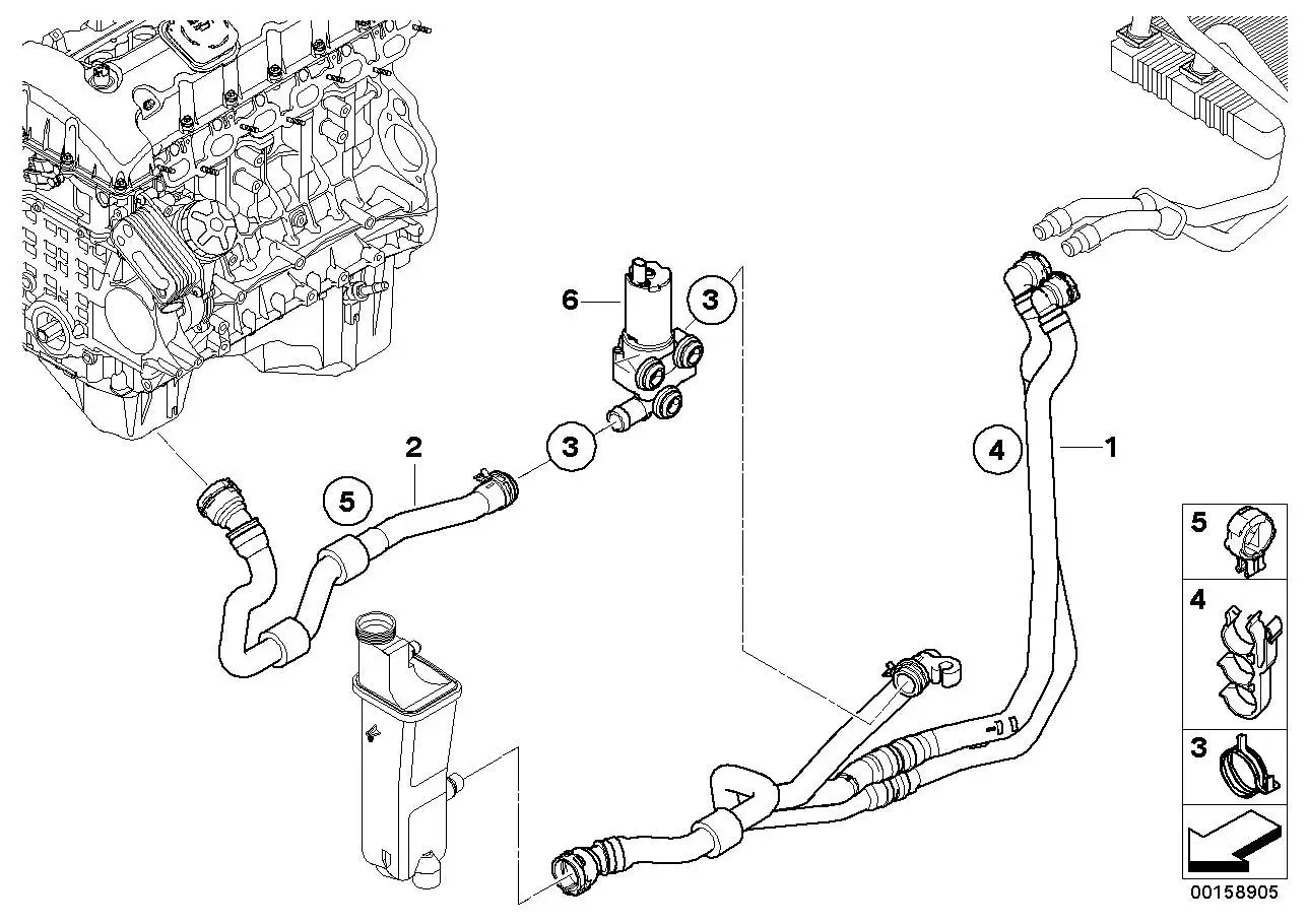 BMW Schlauch Motorvorlauf-Wasserventil E83 64213416609