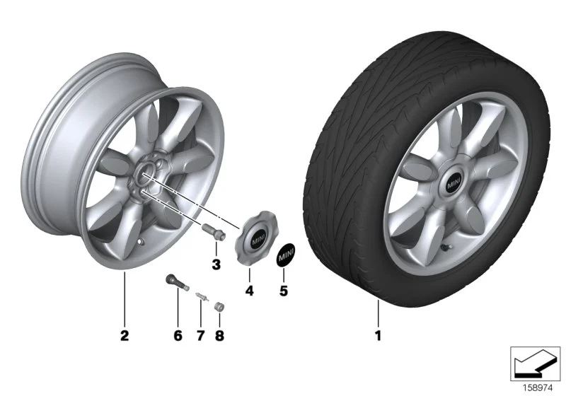 MINI Nabenabdeckung R50 R52 R53 R55 R56 R57 R58 R59 36136862441