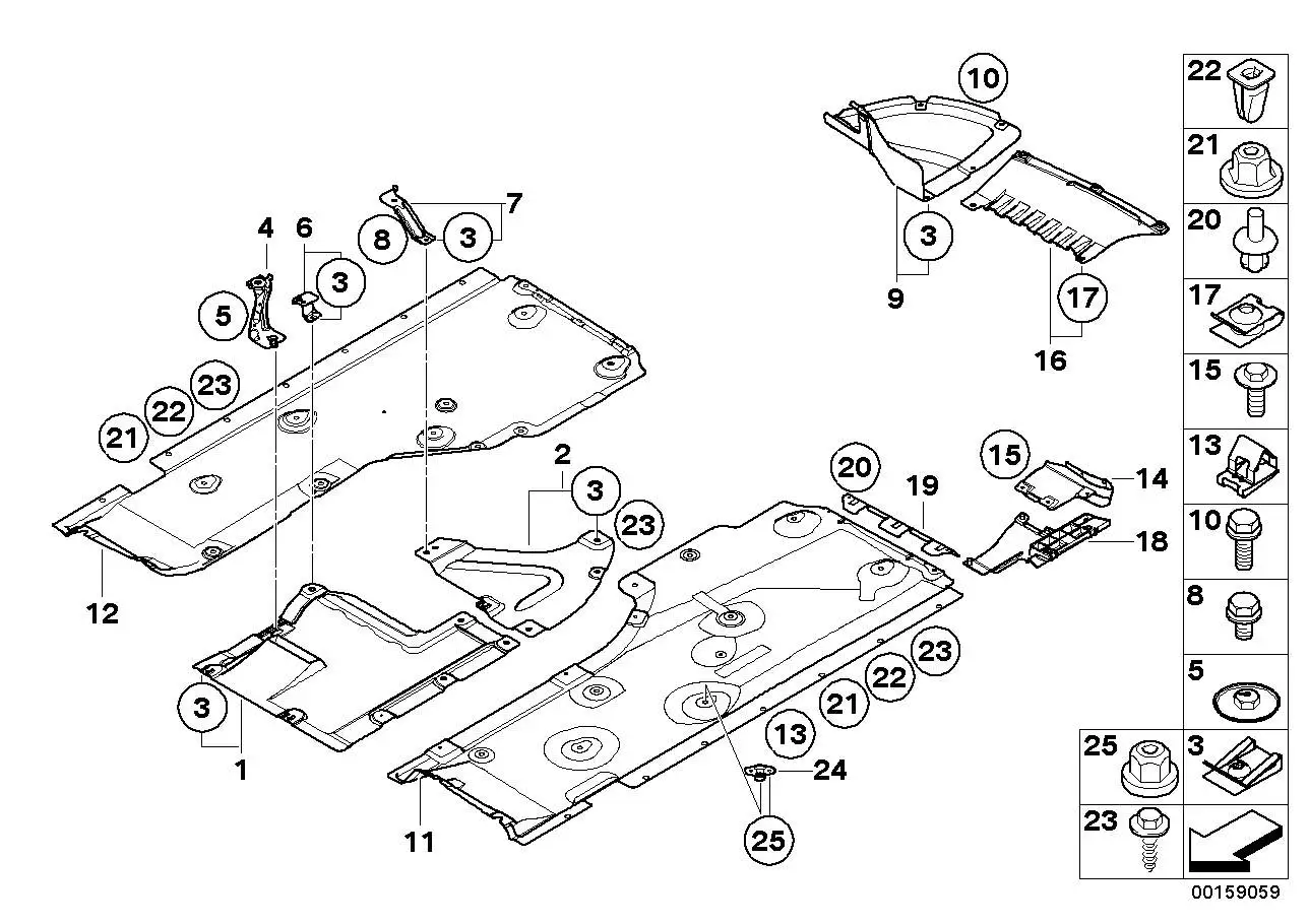 BMW Unterbodenverkleidung Mitte hinten E81 E82 E84 E87 E88 E90 E9