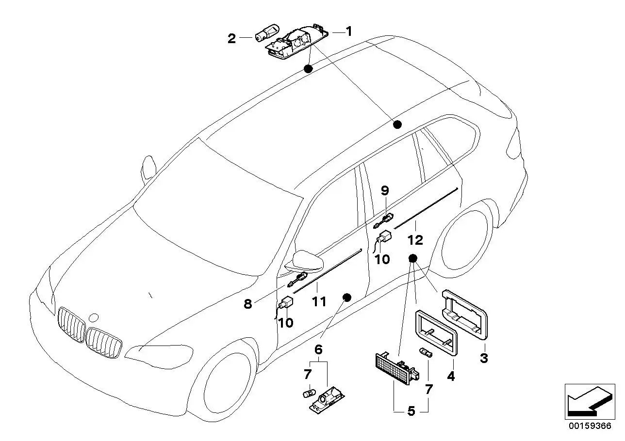 BMW LED-Modul Türverkleidung E70 E71 E72 63316971823