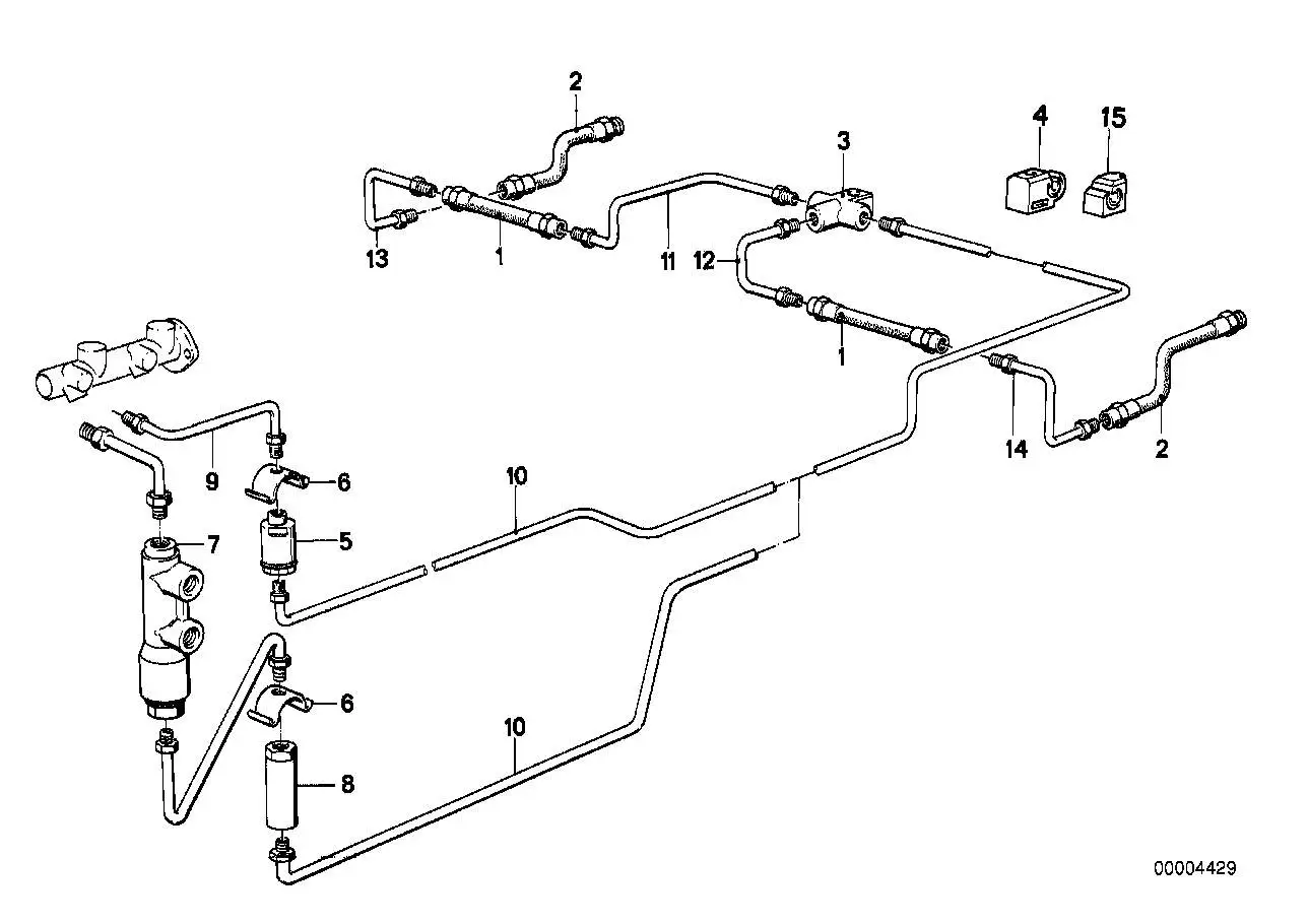 BMW Bremsschlauch hinten E12 E21 E23 E24 E28 E30 E32 E34 E36 3432