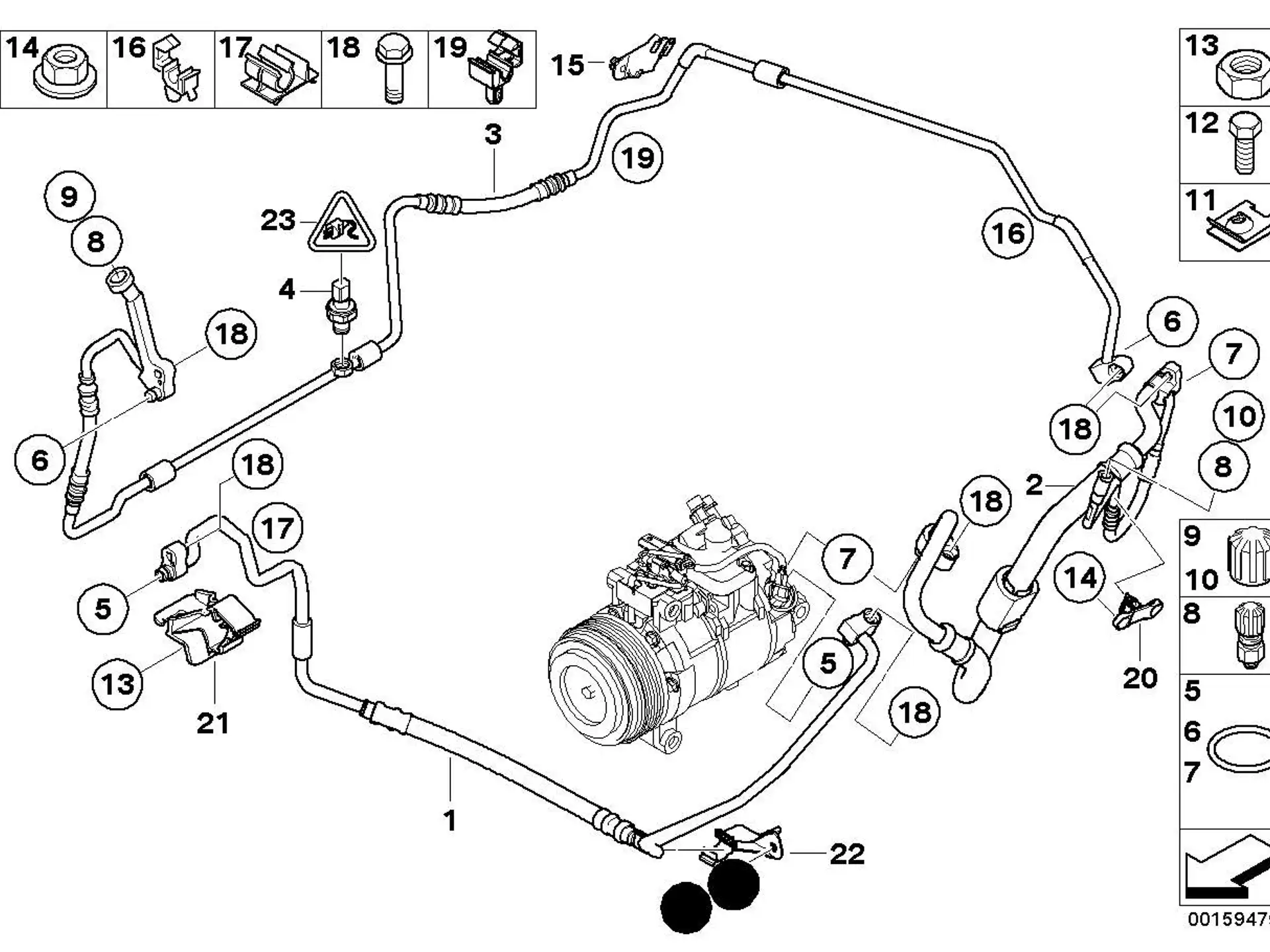 BMW Druckleitung Kondensator-Verdampfer E81 E82 E87 64509224831