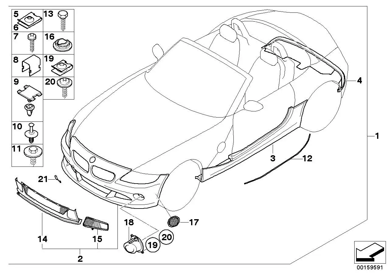 BMW Nebelscheinwerfer rechts E85 E86 63176925008