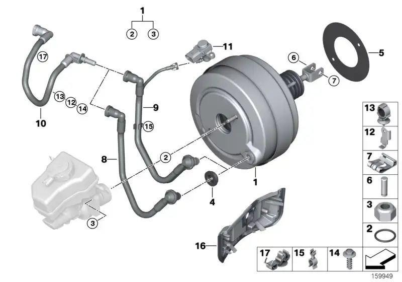 BMW Bremskraftverstärker E81 E82 E84 E87 E88 E90 E91 E92 E93 3433