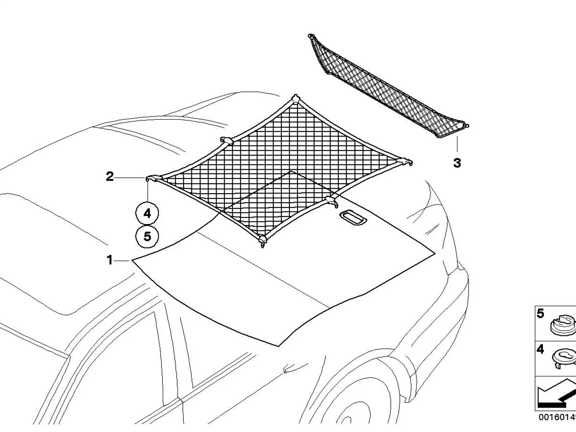 BMW Gepäckraumbodennetz E90 E91 E92 51477131153