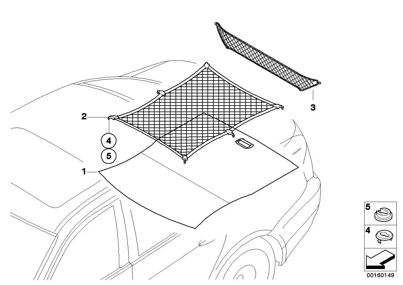 BMW Gepäckraumbodennetz E90 E91 E92 51477131153 - 3er E90, 3er E9