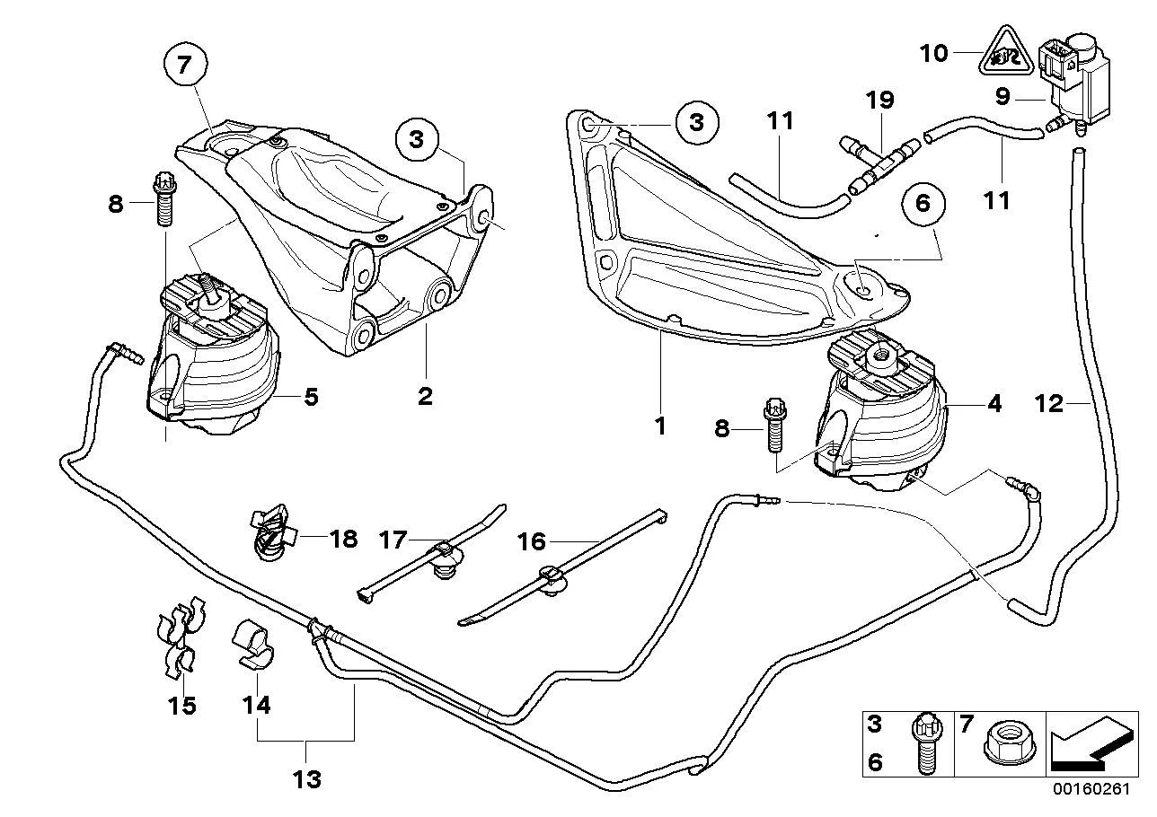BMW Motorlager links E60 E61 22116770641