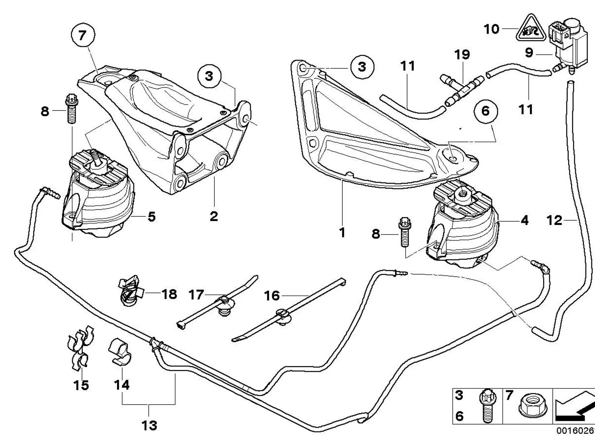 BMW Motorlager links E60 E61 22116770641