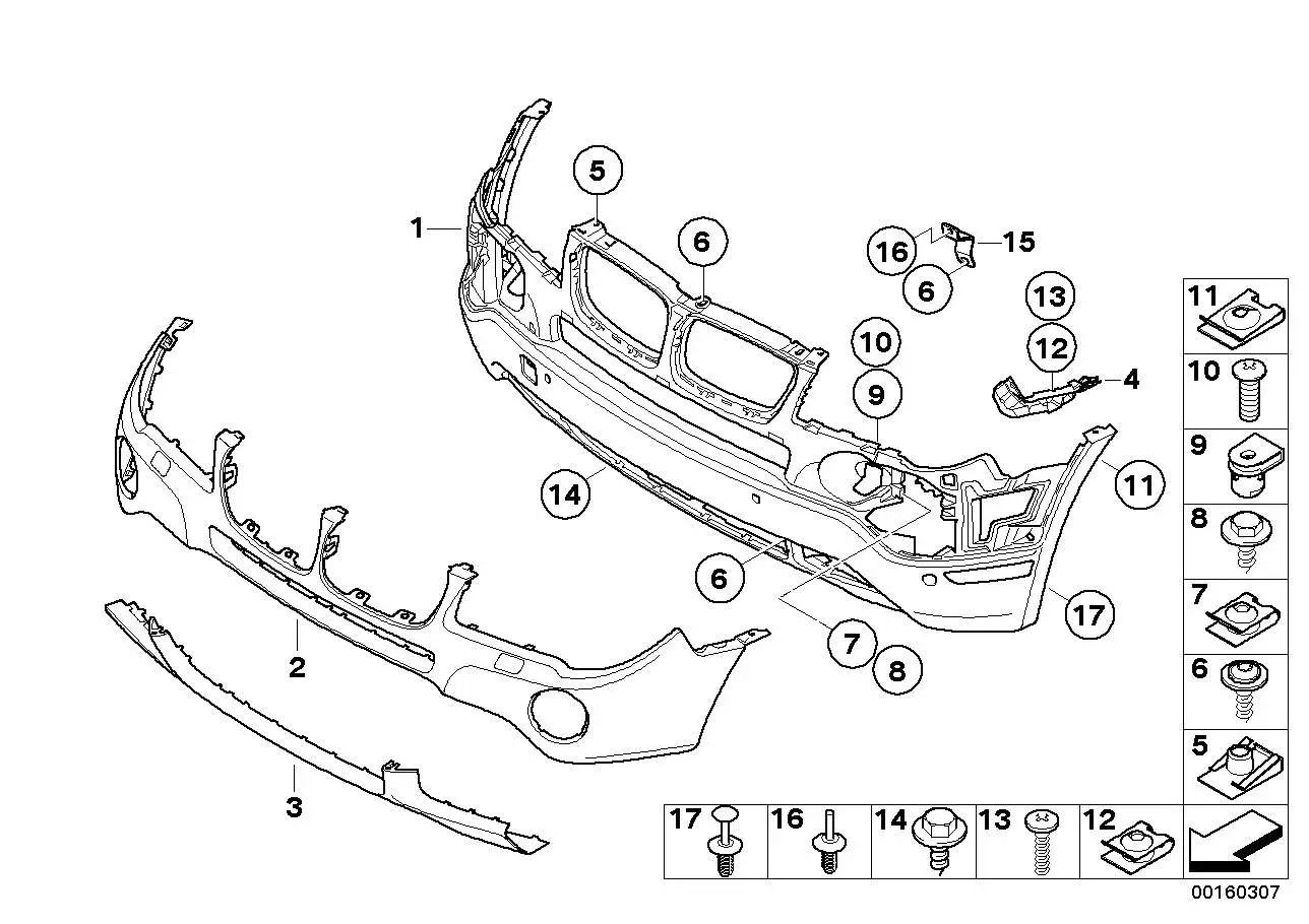 BMW Verkleidung Stossfänger vorn 51113445878 - X3 E83