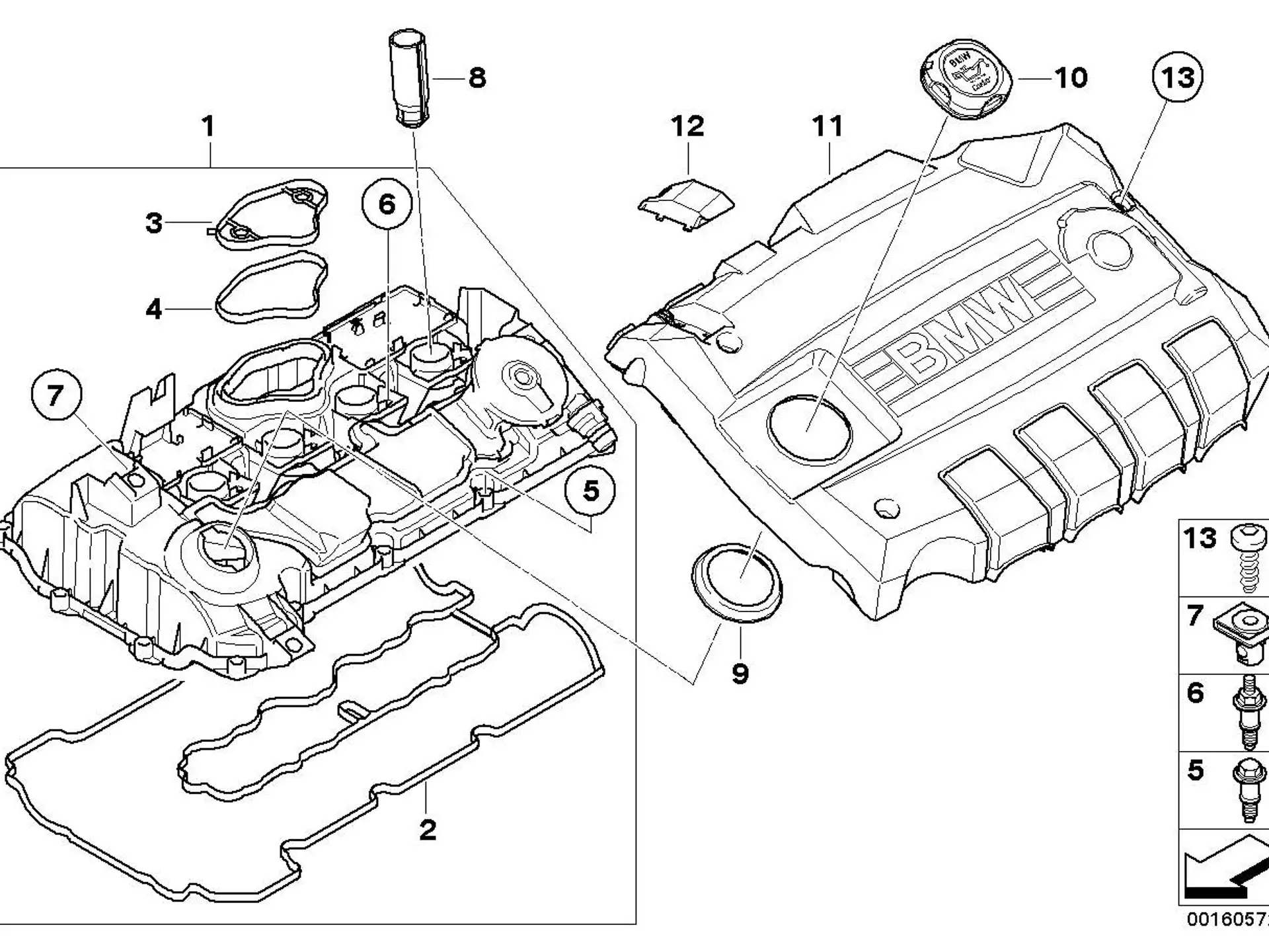 BMW Schraube E60 E61 E81 E82 E87 E88 E90 E91 E92 E93 F25 11127563787