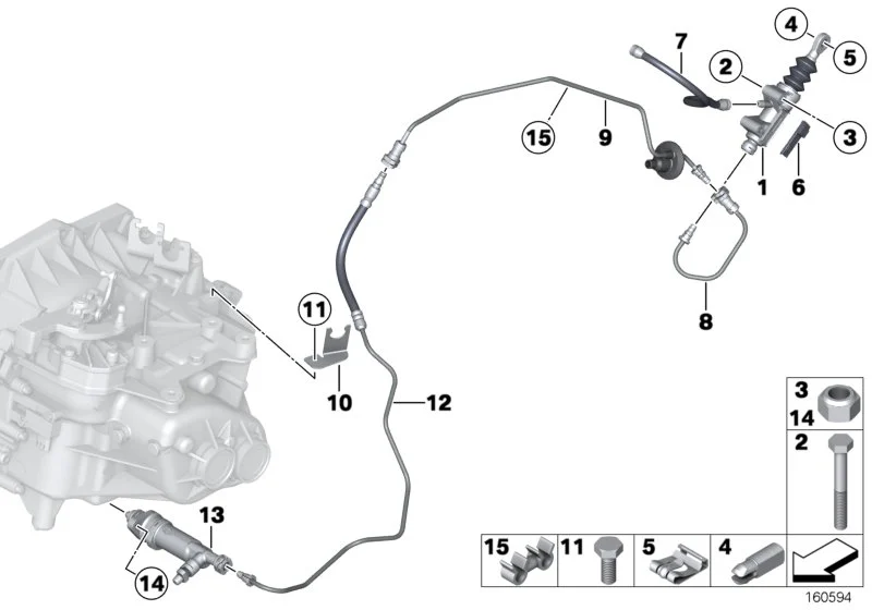 BMW Kupplungsleitung Getriebe R55 R56 R57 R58 R59 R60 R61 21526863945