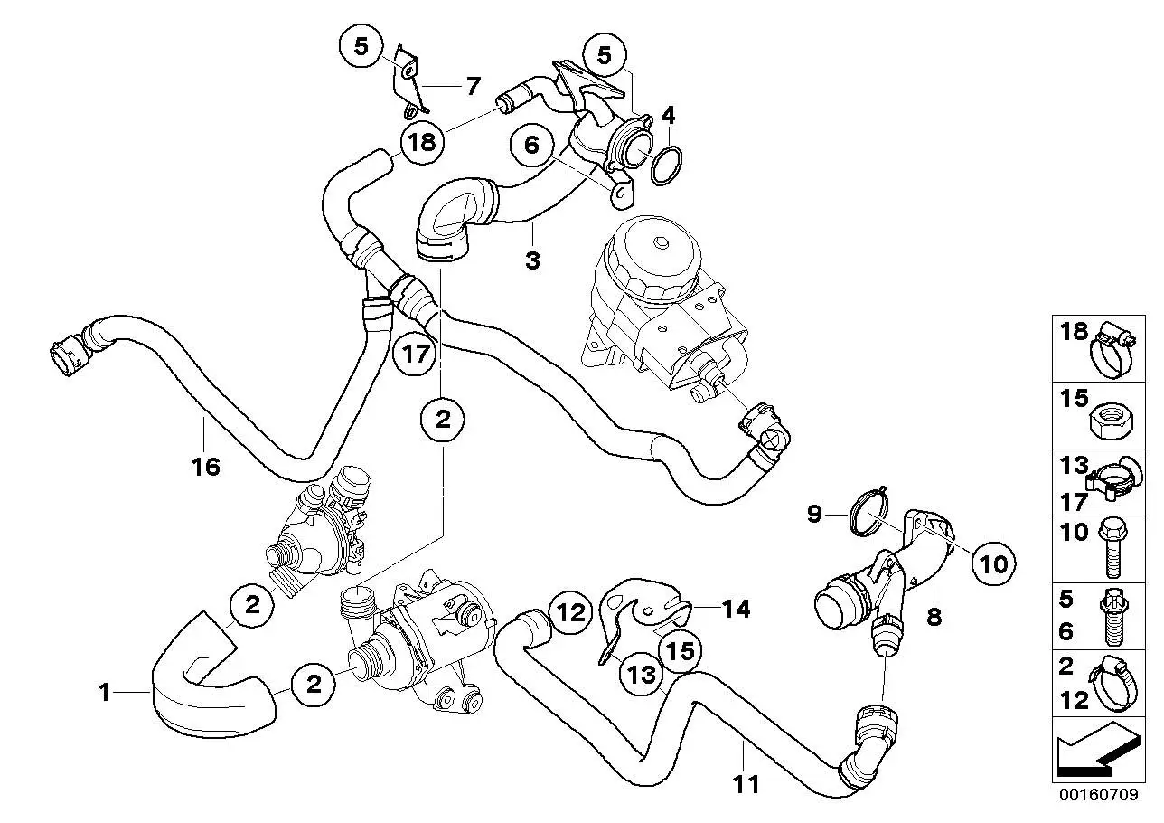 BMW Schlauch Zylinderkopf-Thermostat E60 E61 E81 E82 E87 E88 E90