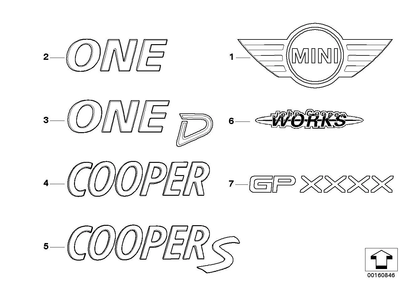 MINI Emblem hinten F55 F56 F57 R50 R52 R53 R56 R57 51147026186