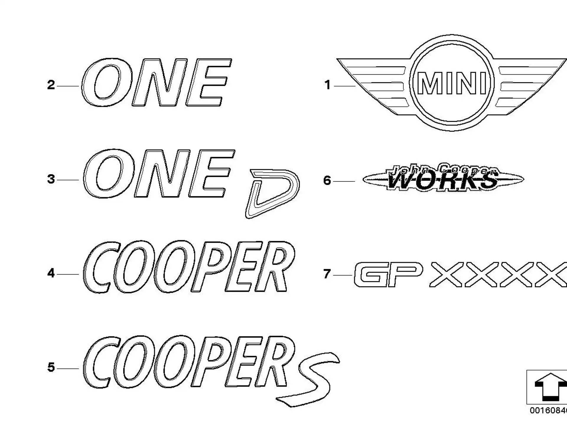 MINI Emblem hinten F55 F56 F57 R50 R52 R53 R56 R57 51147026186