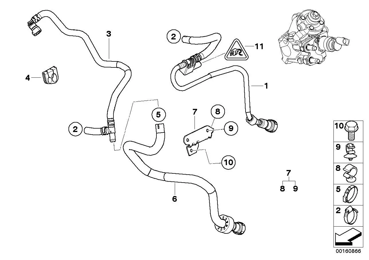 BMW Schlauchhalter E38 E39 E46 E53 E60 E61 E81 E82 E84 E85 E86 E8