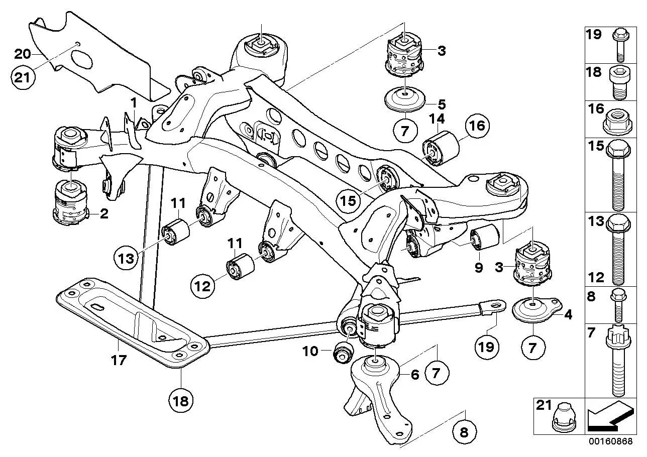 BMW Gummilager hinten E81 E82 E87 E88 E90 E91 E92 E93 33316758260