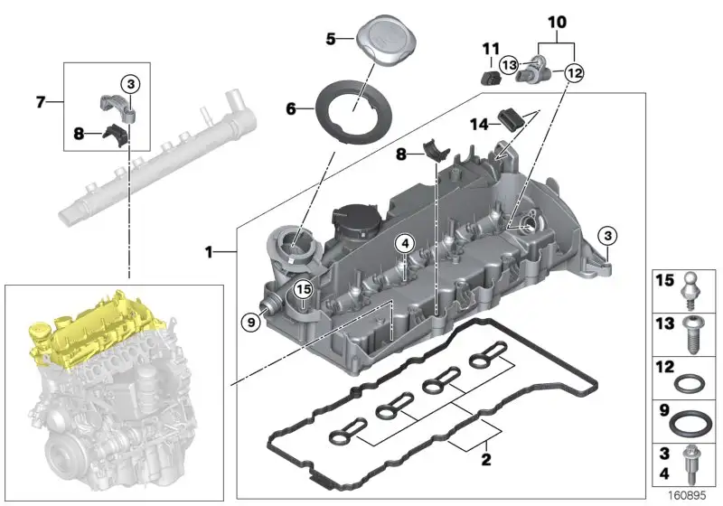 BMW Zylinderkopfhaube E60 E61 E81 E82 E83 E84 E87 E88 E90 E91 E92