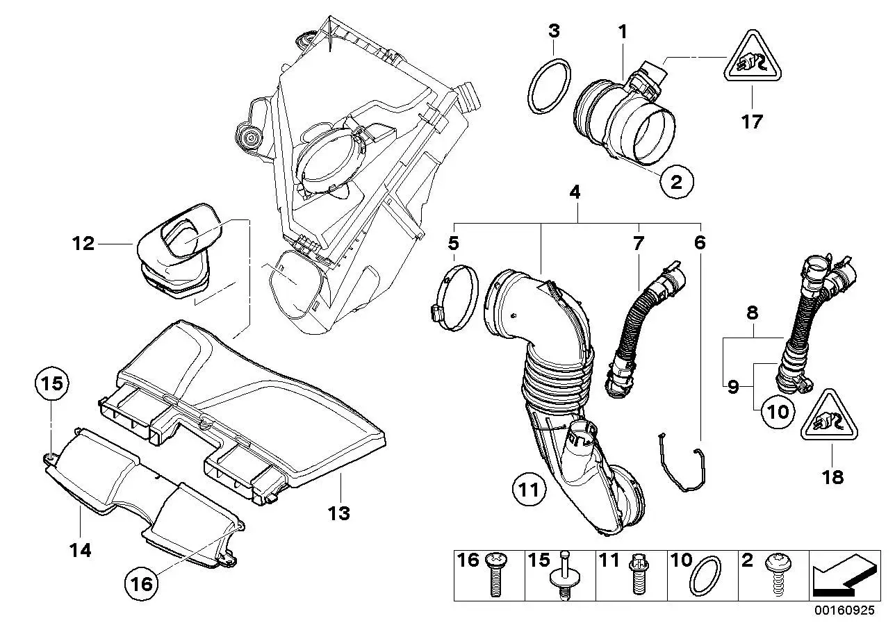 BMW Ansaughaube E84 E90 E91 E92 E93 13717811906 - 3er, X1