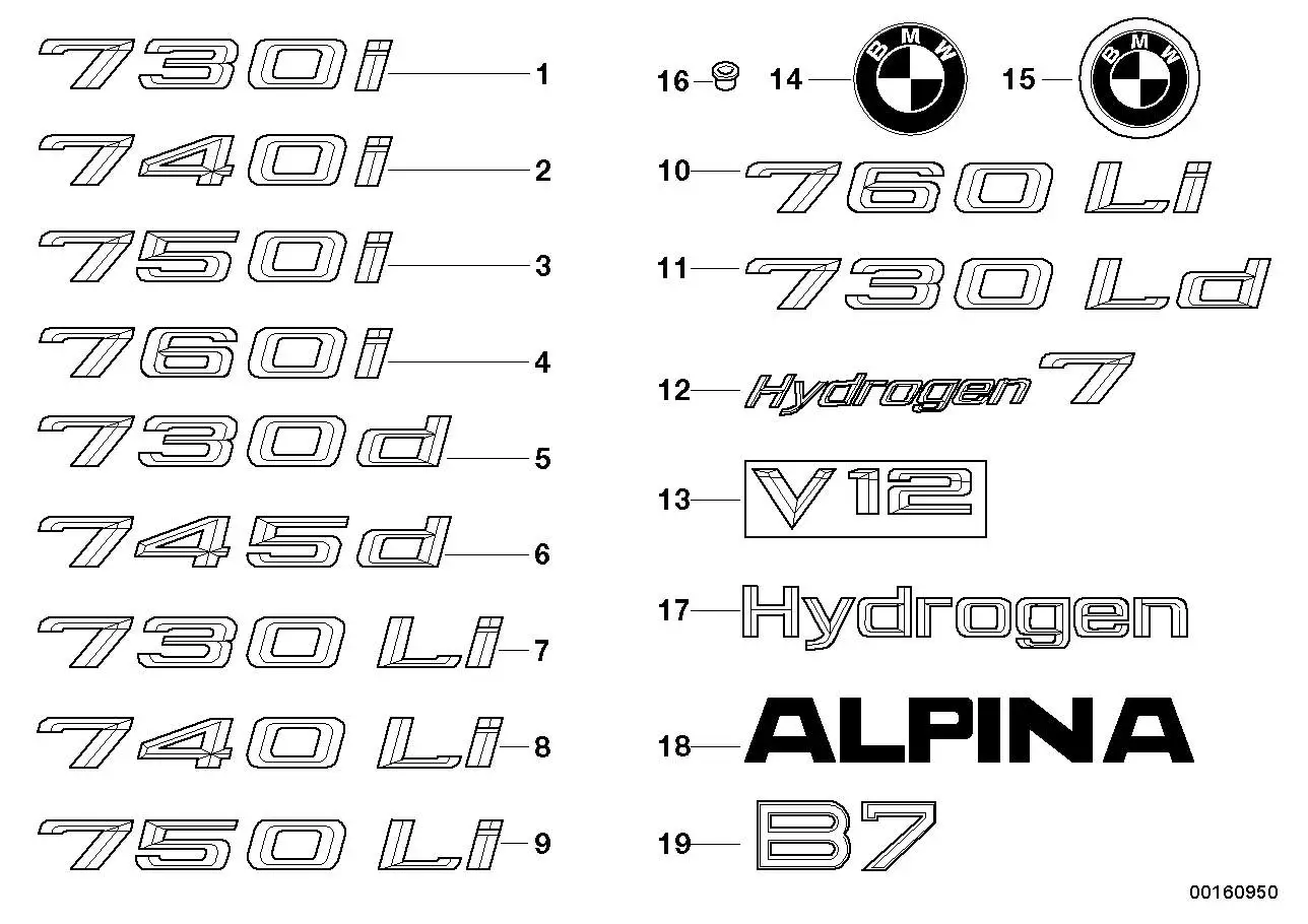 BMW Plakette E65 E66 51147135356 - 7er E65 Limousine, 7er E66 Lim