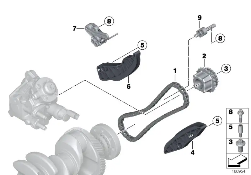 BMW Kettenspanner E60 E61 E70 E71 E81 E82 E83 E84 E87 E88 E90 E91