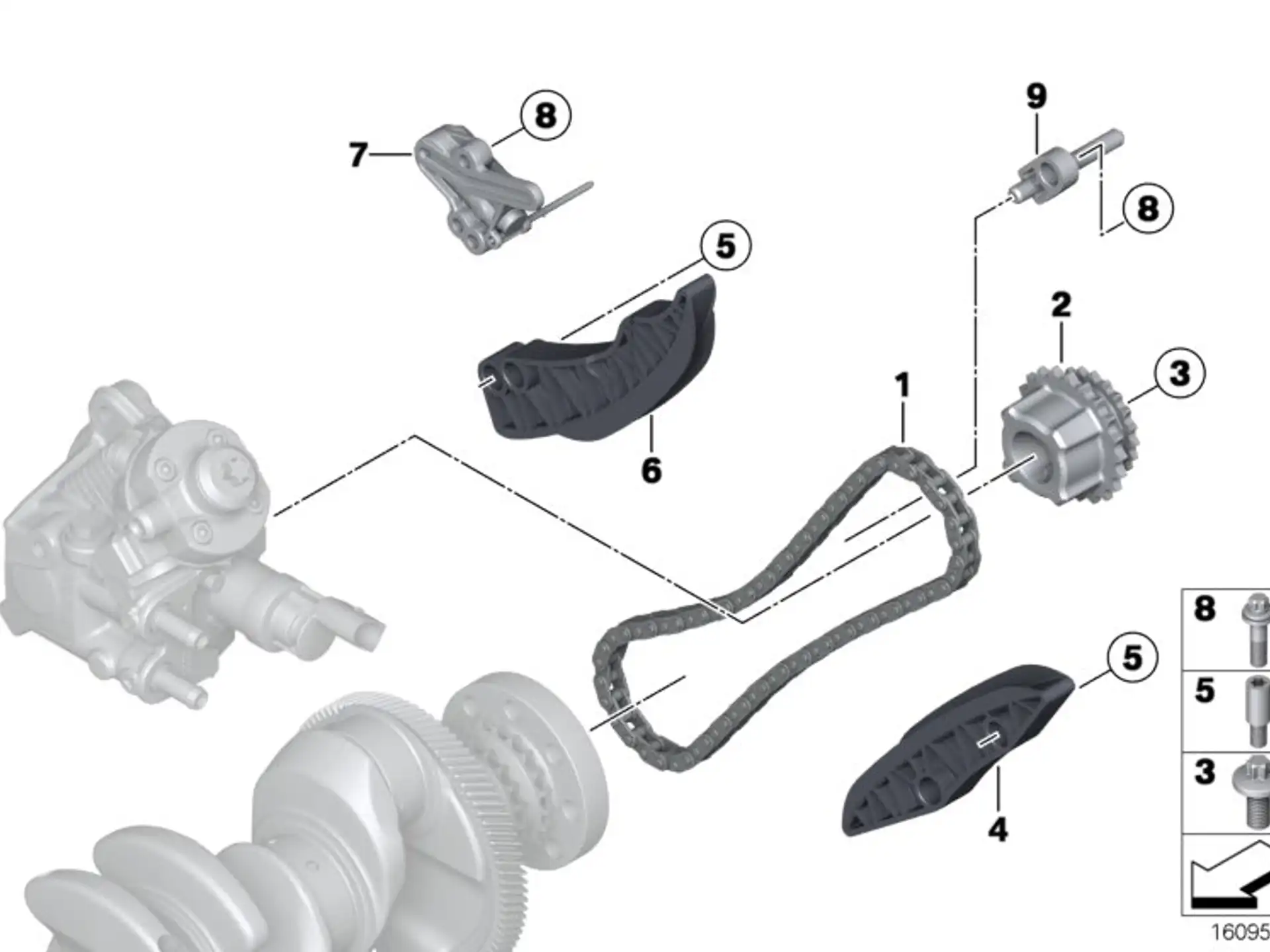 BMW Steuerkette E60 E61 E81 E82 E83 E84 E87 E88 E90 E91 E92 E93 F07 F10 F11 F15 F20 F21 F22 F25 F30 F31 F32 F33 F34 F36 R55 R56 R57 R58 R59 R60 R61 13529886258